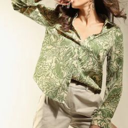 Vero Moda Green & Beige Printed Shirt-picture-13
