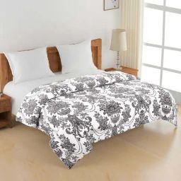 Swayam Sparkle Dark Grey Roto Cotton 144 TC Double Ac Quilt-image-7