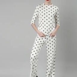 SHOWOFF White & Black Printed Co-Ord Set-picture-40