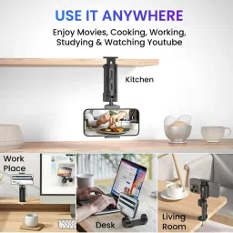 Portronics Mobot Clip 360¿ Deg Mobile Phone Holder with Adjustable Viewing Angles (Black) image 4