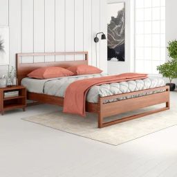 Durian Turner Dark Oak Brown Solid Wood King Bed-image-81