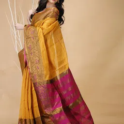 SLAGHA Zari Silk Cotton Taant Saree-picture-56