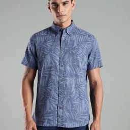 Tommy Hilfiger Blue Cotton Regular Fit Printed Shirt-picture-37