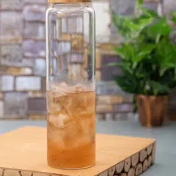 White Gold Transparent Glass Bottles with Airtight Cap - Set of 4-6