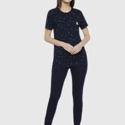 Vimal Jonney Blue Graphic Print Pajama Set-picture-33