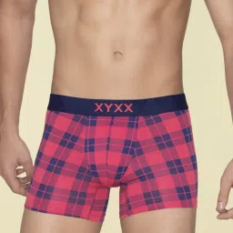 XYXX Multicolored Regular Fit Checks Trunks - Pack Of 3 image 4