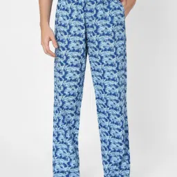 UnderJeans by Spykar Blue Printed Pyjamas-image-82
