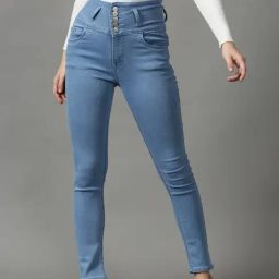 SHOWOFF Blue Solid High Rise Jeans-image-40