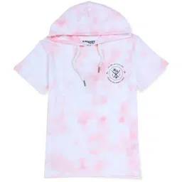 Gini & Jony Kids Pink & White Cotton Over Dyed T-Shirt-image-11