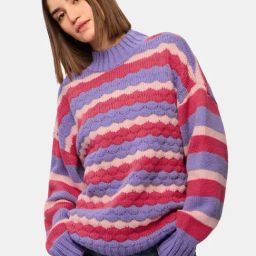 The Souled Store Cherry Blossom Loose fit Stripes Sweaters-34