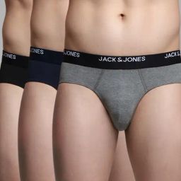 Jack & Jones Navy & Grey Regular Fit Briefs - Pack Of 3-picture-27
