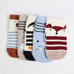 max Infant Girls Pack Of 5 Patterned Ankle-Length Socks-12