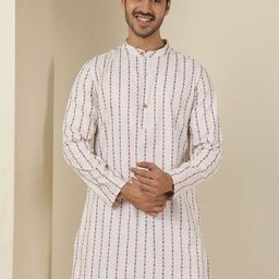 Anouk Rustic Striped Mandarin Collar Cotton Straight Kurta-image-67