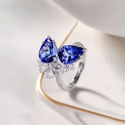 Designs & You Silver-Plated Cubic Zirconia-Studded Adjustable Finger Ring-picture-39
