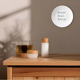THE QUIRKY HOME White & Black Restart Reset Refocus Printed Ceramic Decorative Wall Decor-image-67