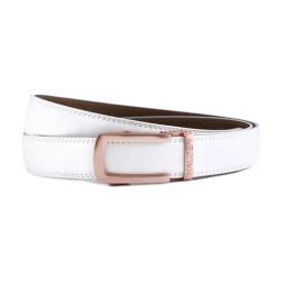 Halden White Falcon Formal Belt With Classic Rose Gold Matt Buckle-image-22