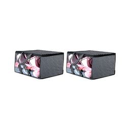 Stylista White & Black 2 Pieces Printed Waterproof Storage Bag Organisers With Zip-3