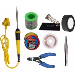 Fadman Beginner Basic 8 In 1 Soldering Iron Kit Copper, Iron & Nickle Corded with Solder Wire-35