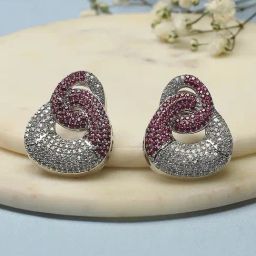 Biba Women Pink Brass Stud Earrings-image-52