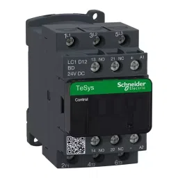SCHNEIDER ELECTRIC Contactors CONTACTOR, 3PST-NO, 24VDC, DIN RAIL, LC1D12BD-14