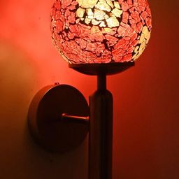 SOMIL Cylinder Shaped Red & White Printed Glass Wall Lamp-image-28