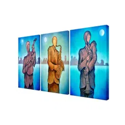 999Store Blue I&ian Instrumental Art 3 Frame Canvas Paintings image 3