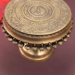 The Advitya Brass Pedestal Pooja Chowki With Ghungroo-image-42