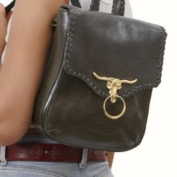 Hidesign WILD WEST  Olive Leather Medium Backpack-28