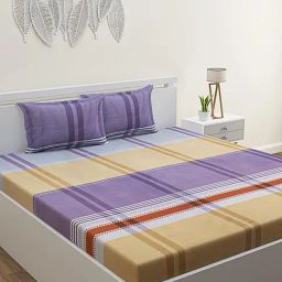 Romee Purple Microfibre Geometric Bed Sheets-image-13