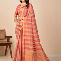 Saree Mall Pink Woven Saree With Unstitched Blouse-image-68
