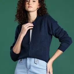 Cayman Cable Knit Round Neck Zip-Up Cardigan-picture-8