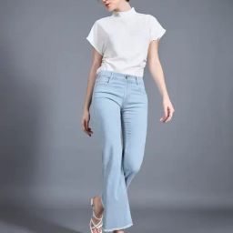 Miss Chase Light Blue Denim Solid Jeans-picture-41