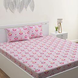 Romee Pink Microfibre Floral Bed Sheets-picture-39