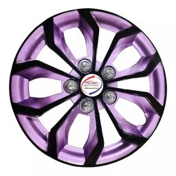 Auto Pearl VioRev57_R Press Type Car Wheel Cover with Retention Ring 35.56 cm (14 Inch) Glossy Black, Purple for Universal Car (Set of 4)-image-49