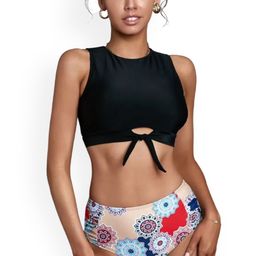 ANGEL CROSHET Printed Tie Knot Top & Bottoms Bikini Set-picture-26
