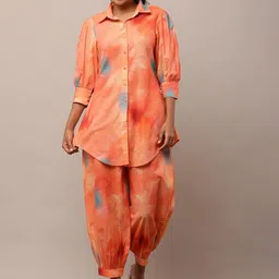 AADIYO Abstract Printed Pure Cotton Shirt Collar Neck Shirt With Trouser Co-Ords-picture-18