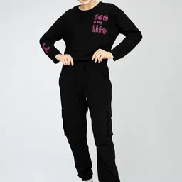 Zeyo Women Typography Print Night Suit-picture-38