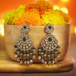 Zaveri Pearls Green Alloy Earrings for Women-43