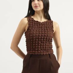 United Colors of Benetton Brown Textured Top-picture-35