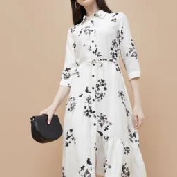 Code By Lifestyle White Regular Fit Printed Dress-picture-11