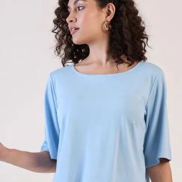 Powersutra BlueSolid Short sleeve Top-image-62