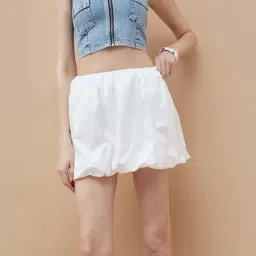 Ginger By Lifestyle White Cotton Regular Fit Skirt-picture-25