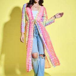 Anvi Be Yourself Multicolor Tie-Dye Long Shrug-picture-23