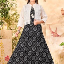 BAESD Girls Floral Cotton Windcheater Longline Tailored Jacket-image-99