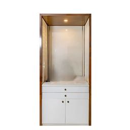 DZYN Furnitures Prakash Dham White & Brown Pooja Temple Without Door-image-30