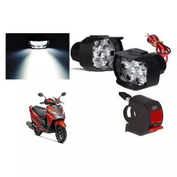 Cartronics 9 Led Shilon Fog Light White With On/Off Swich For Honda Grazia-22