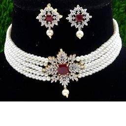 UNNATI JEWEL White Brass Jewellery Set-58
