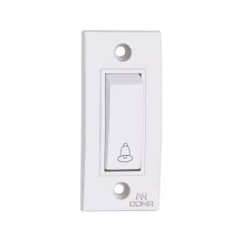 Cona WAWA 1 Way Bell Push 6 A Current Polycarbonate White, 9096-83