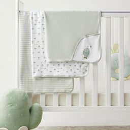 Juniors by Babyshop White & Grey 3 Pieces Geometric Printed Single Bed Blankets-image-37