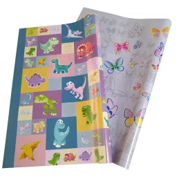 eVincE - thoughtful PRESENTations DINO04BFLY05_5X2  Birthday with Fun & Facts 2 Designs For Kids Adult Girl Boy All Ages Diwali Xmas & All Occasion with Assorted Tags 70 x 50 cm Gift Wrapping Paper (Pack of 10 Piece)-image-89